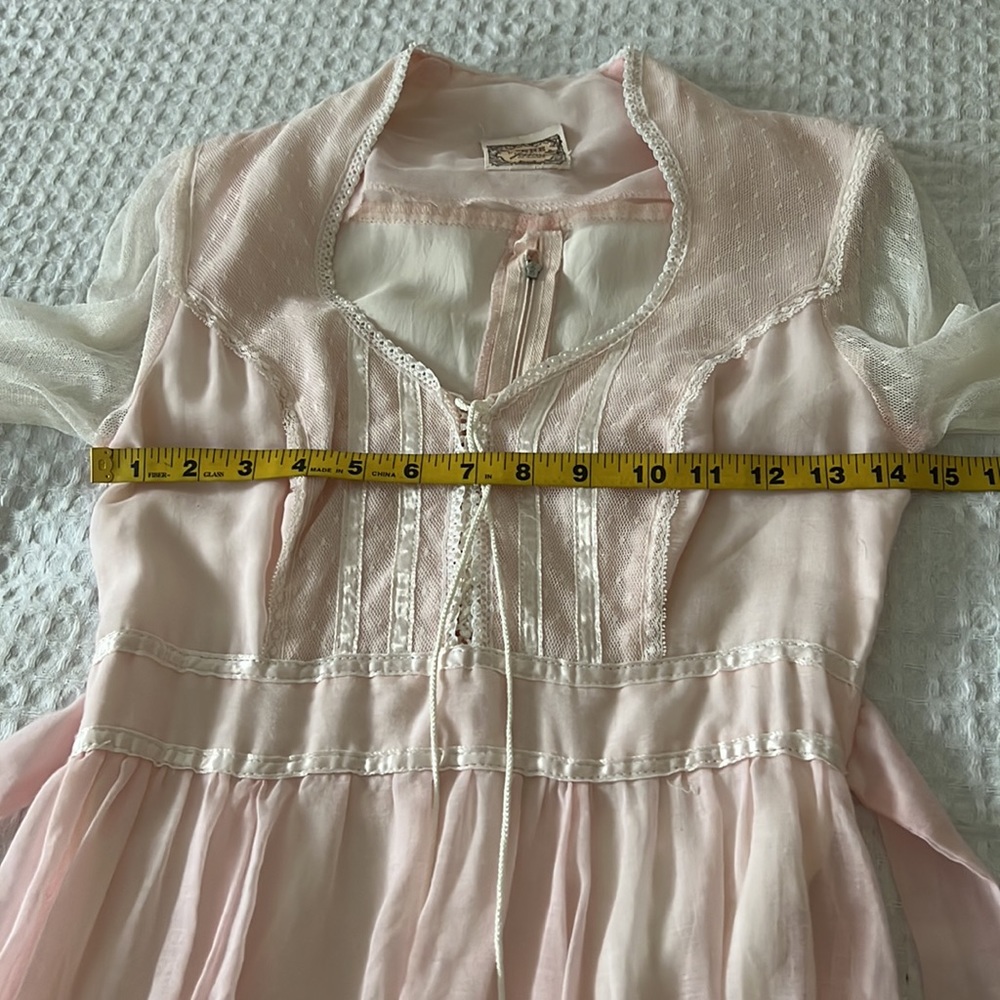 Vintage Gunne Sax Corset Long Sleeve Pink Maxi Dress - Picture 13 of 16